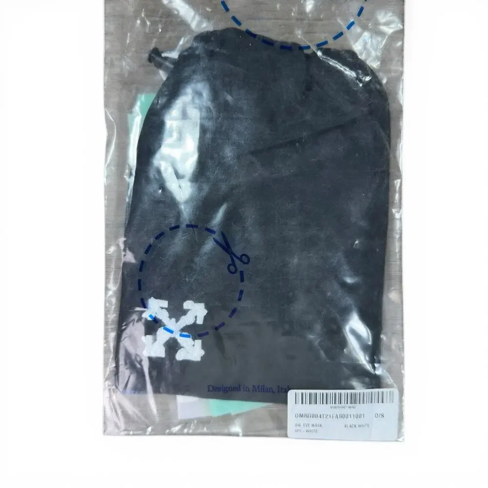 Off-White OW Arrow Face Mask Black White w/ Pouch Authentic Streetwear